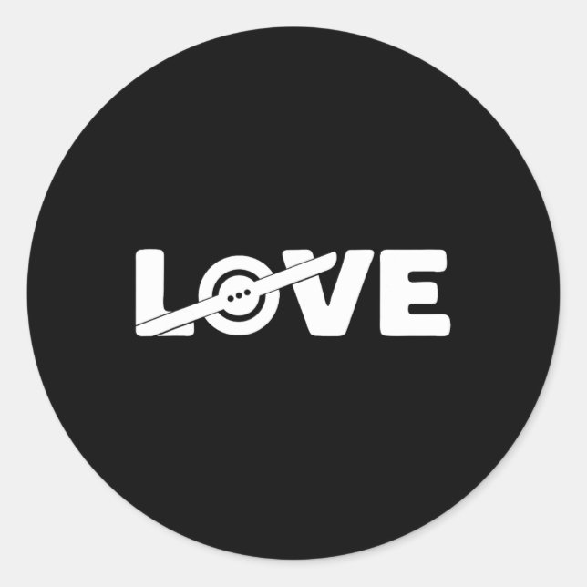Sticker Rond Love Skateboard Une Roue Électrique Float Propriét (Devant)