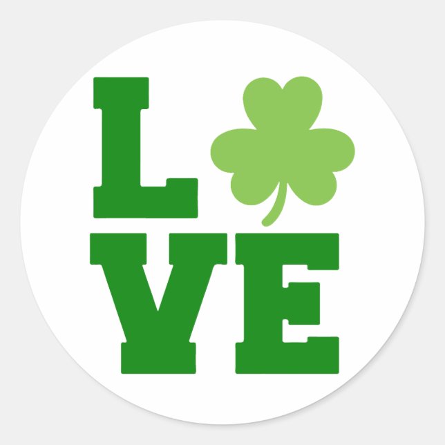 Sticker Rond Love St. Patrick’s Day ☘️ 💚 (Devant)