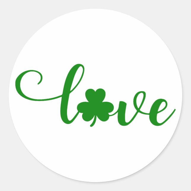 Sticker Rond Love St. Patrick’s Day ☘️ 💚 (Devant)
