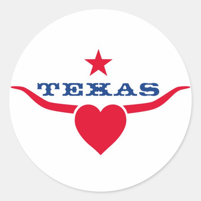 Sticker Rond Love Texas (Devant)