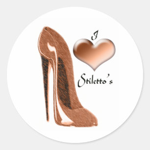 Sticker Rond Love Toffee Stiletto Shoe et 3D Heart