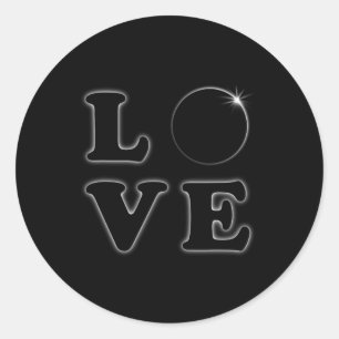 Sticker Rond Love Total Solar Eclipse 04 08 2024 Totalité