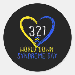 Sticker Rond Love World Down Syndrome Journée de sensibilisatio