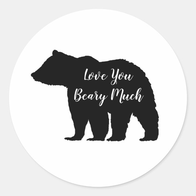 Sticker Rond Love You Bear Mountain (Devant)