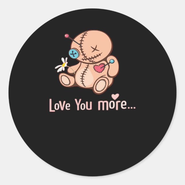 Sticker Rond Love You More Minimal Design  (Devant)