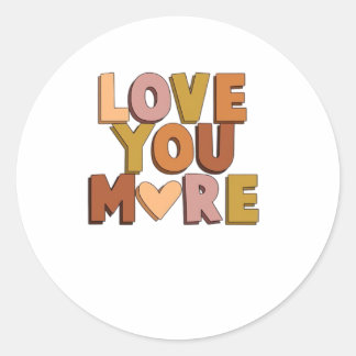 Sticker Rond Love You More Minimal Romantic Style 
