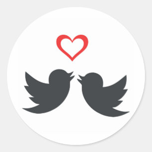 STICKER ROND LOVEBIRDS