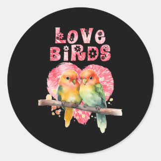 Sticker Rond Lovebirds Inséparables Inséparables Lovebird Bird