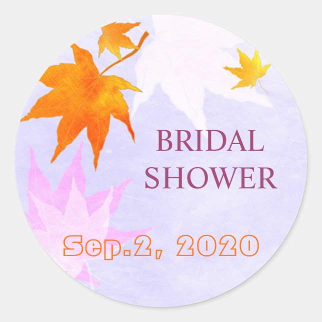 Sticker Rond Lovely Country Maple Leaf Fête des mariées (Devant)