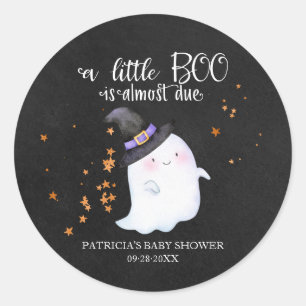 Sticker Rond Lovely Ghost Halloween Girl Baby shower Classic Ro
