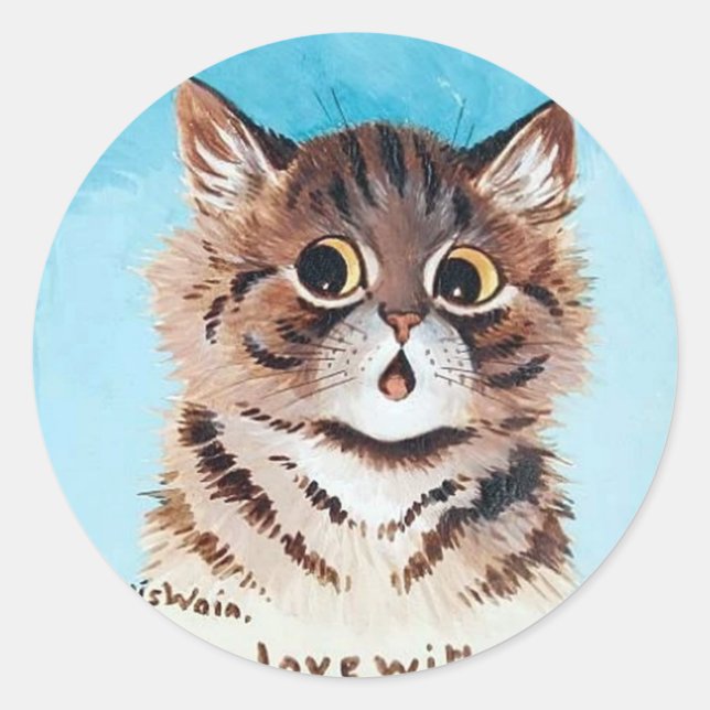 Sticker Rond Lovely Kitten, Louis Wain (Devant)