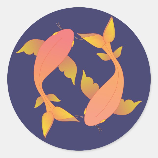 Sticker Rond Lovely Koi (Devant)