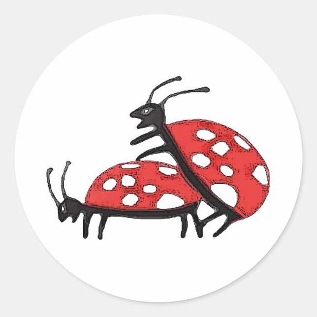 Sticker Rond Lovely Ladybugs (Devant)