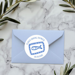 Sticker Rond LoveNotes de jolis poissons de mer Bridal Shower s