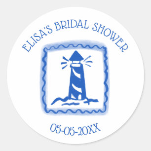 Sticker Rond LoveNotes de phare maritime personnalisé pour la f