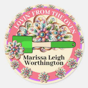 Sticker Rond Lovin' de l'étiquette alimentaire au four