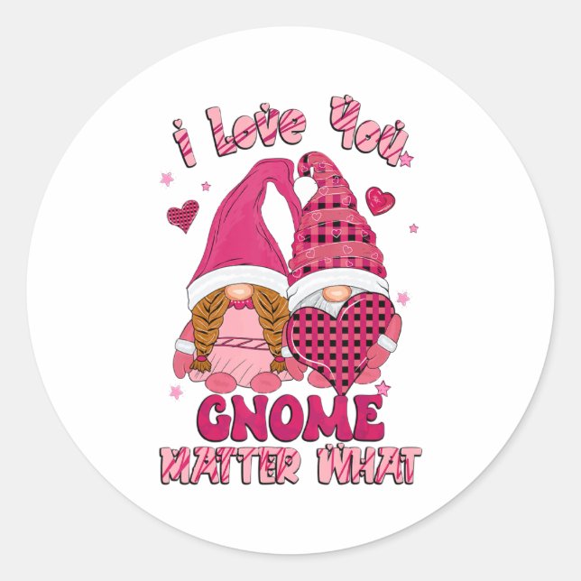 Sticker Rond Loving You Gnome What Buffalo Plaid Valenti  (Devant)