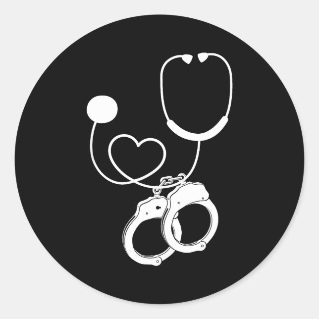 Sticker Rond Lpn Correctional Nurse Nursing Stethoscope Officer (Devant)