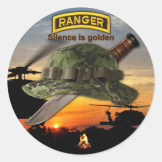 Sticker Rond LRRP Recon LRRPS des Rangers aéroportés de l'armée