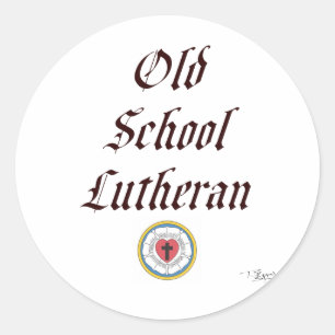 Sticker Rond Lu-Old School couleur luthérienne