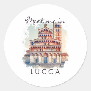 Sticker Rond Lucca Italie Voyage Amoureux Voyage Aventure Renco