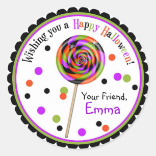 Sticker Rond Lucette de des bonbons ou un sort de sucrerie de