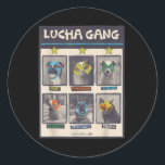 Sticker Rond Lucha Libre Mexique Puppy Wrestling Mask Luchador<br><div class="desc">Lucha Libre Mexique Puppy Wrestling Mask Luchador Anniversaire</div>