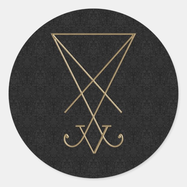 Sticker Rond Lucifer Alchemy Sigil Gothic (Devant)