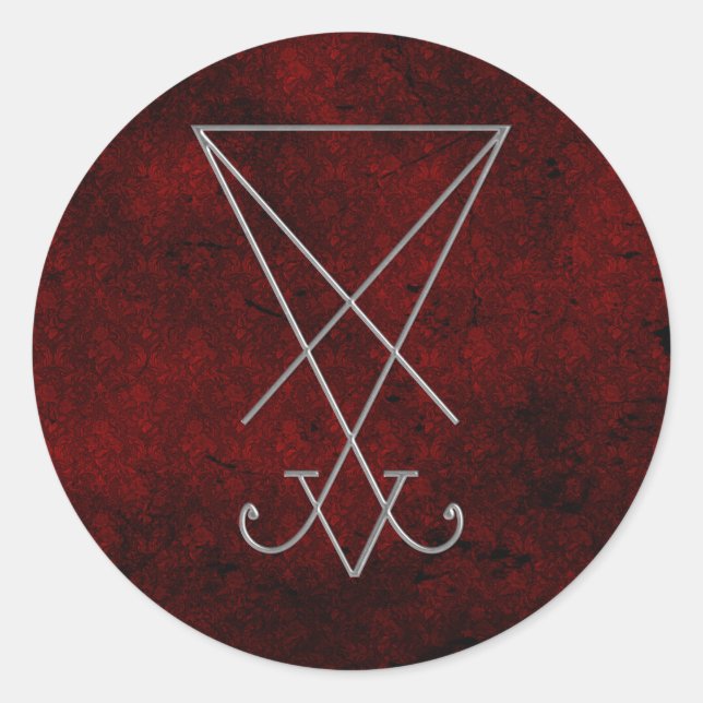 Sticker Rond Lucifer Alchemy Sigil Gothic (Devant)
