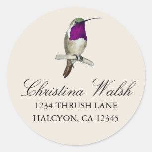 Sticker Rond Lucifer Hummingbird adresse de retour
