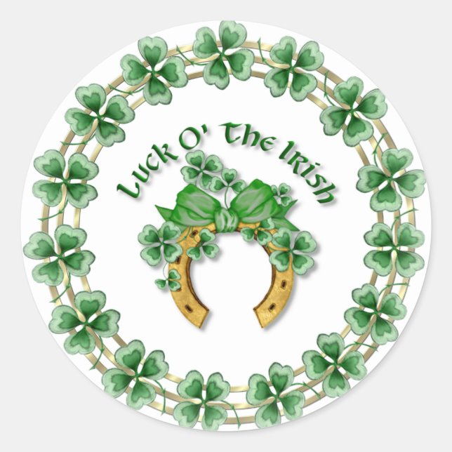 Sticker Rond Luck O' The Irish (Devant)