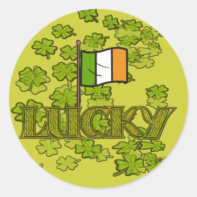Sticker Rond Luck of the Irish (Devant)