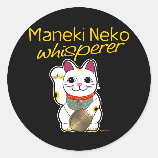 Sticker Rond Lucky Cat Whisperer (Devant)