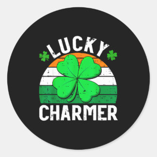 Sticker Rond Lucky charmer shirts boys kids girls funny st