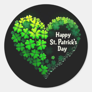 Sticker Rond Lucky Clover Design pour la St. Patrick's Day