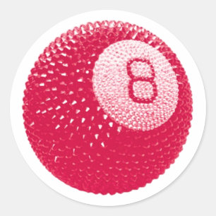 Sticker Rond Lucky Disco 8 Rose, Lucky Disco Ball, Funky Art