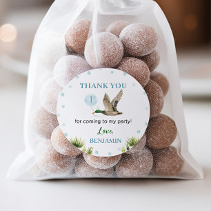 Sticker Rond Lucky Duck Boy Anniversaire