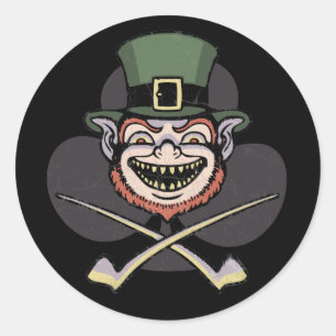 Sticker Rond Lucky Evil Leprechaun