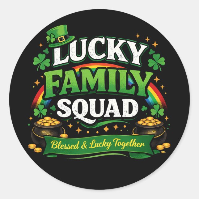Sticker Rond Lucky Family Squad (Devant)