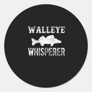 Sticker Rond Lucky Ice Fishing Walleye Whisperer pêcheur