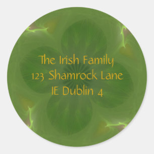 Sticker Rond Lucky in Love Clover & Hearts Fractal