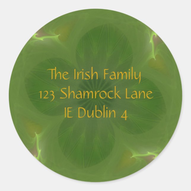 Sticker Rond Lucky in Love Clover & Hearts Fractal (Devant)