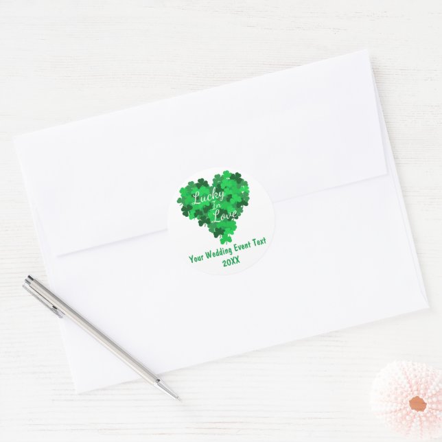 Sticker Rond Lucky In Love, Événement Mariage (Enveloppe)