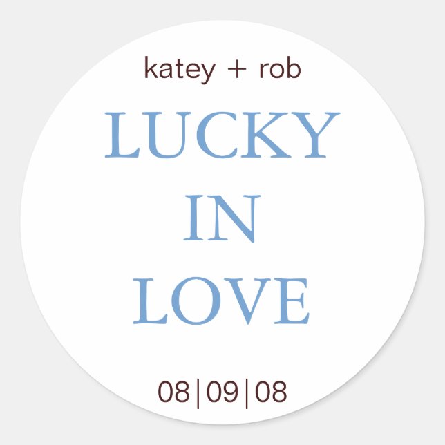 Sticker Rond Lucky in Love - Simple et doux (Devant)