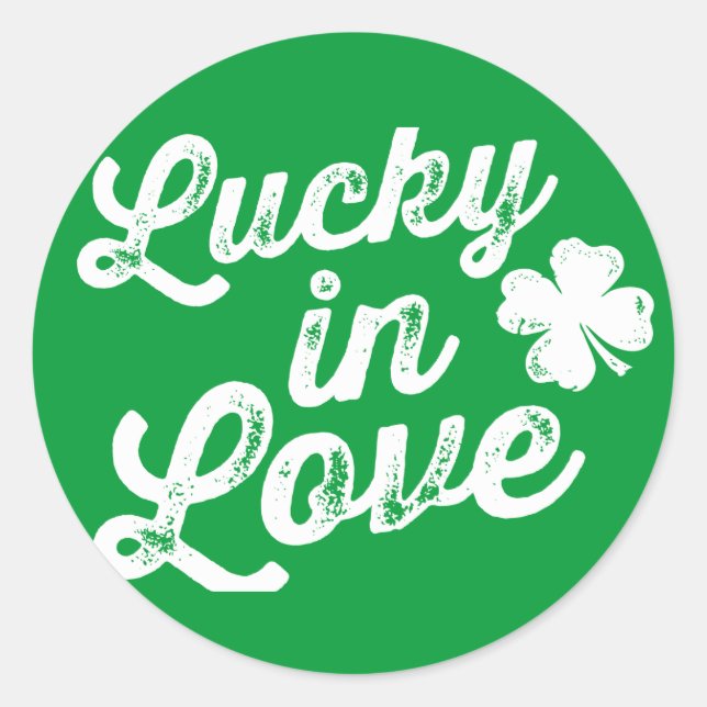 Sticker Rond Lucky In Love St. Paddy's Day (Devant)