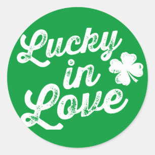 Sticker Rond Lucky In Love St. Paddy's Day