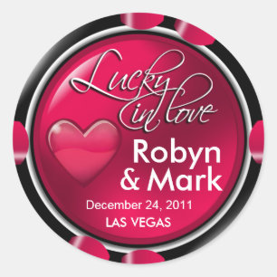 Sticker Rond Lucky in Love Vegas Newlyweds Casino Chip