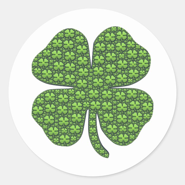 Sticker Rond Lucky Irish Clover (Devant)