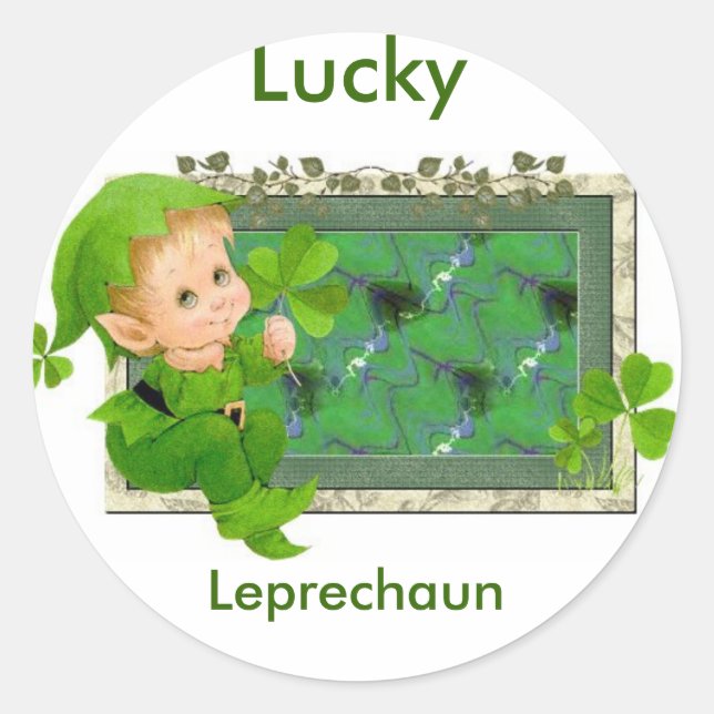 Sticker Rond Lucky Leprechaun (Devant)