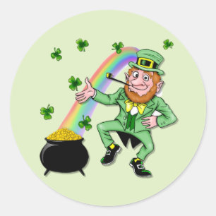 Sticker Rond Lucky Leprechaun